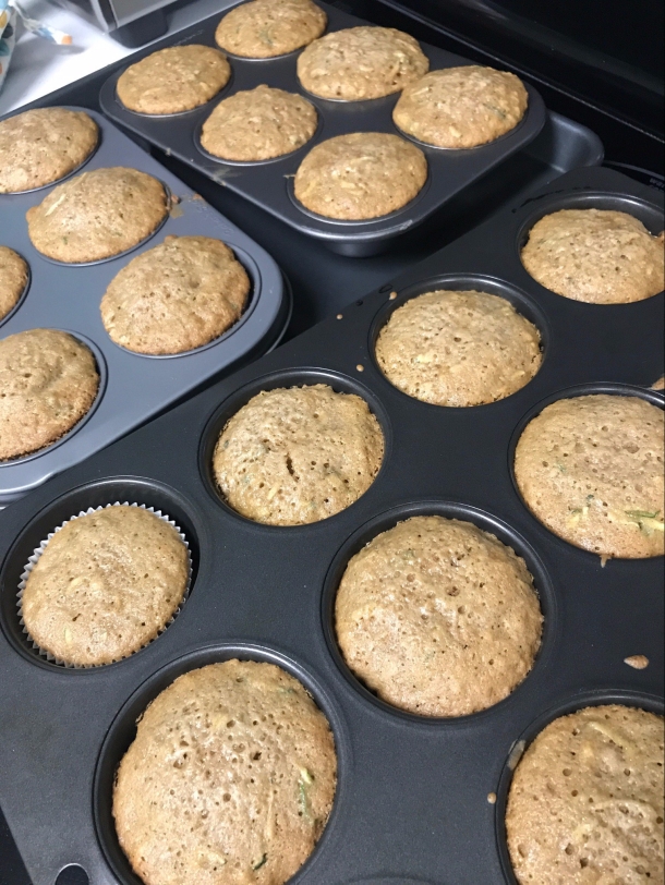 24 zucchini walnut muffins
